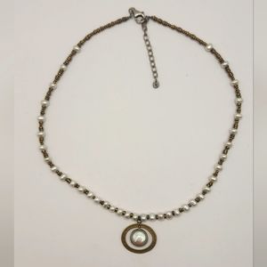 Silpada Go Coastal Necklace Pearl washed gold brass N1894 2013
